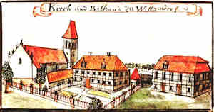 Kirch und Bethaus zu Wittgendorf - Koci i zbr, widok oglny